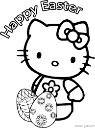 Here are fun free printable cat coloring pages for children. Hello Kitty And Two Easter Eggs Coloring Page Coloringall