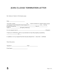 Maybe you would like to learn more about one of these? Free Early Lease Termination Letter Landlord Tenant Pdf Word Eforms
