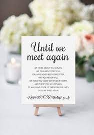 Until We Meet Again Memorial Poem Printable Wedding Memorial Sign Rochester In 2020 Wedding Memorial Sign Wedding Memorial Memorial Signs