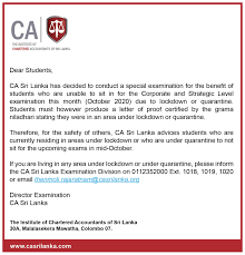 Sample excuse letter for not attending exam. Special Examination For The Students Unable To Sit For Examination This Month Due To Lockdown Or Quarantine