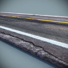 Cracked Asphalt Road 3d Obj Asphalt Road Asphalt Road