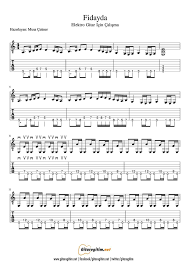 fidayda elektro gitar nota tab gitaregitim net elektro gitar gi tar notalara dokulmus muzik