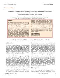 The marketing landscape in south africa requires brands to be diverse, eager to learn and adjust with ease — especially if they`re looking to capture • in order to catch the attention of any south african audience, you need to create your message in a way that relates to their download our free app. Pdf Mobile Cloud Application Design Process Model For Education Paduri Veerabhadram Academia Edu