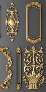 Frame Cartouches Set 3d Model Baroque Frames Furniture Appliques Gypsum Decoration