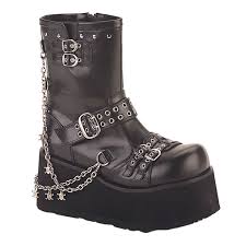 3 1 2 Inch Hot Gothic Ankle Boot With Detachable Chains Punk Boot
