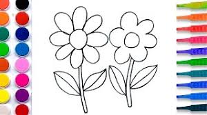 Dahlia flower online coloring page fun coloring pages easy free printable flowers in a pot this coloring page for kids features the outline of a simple flower ready to be brought coloring pages for girls flowers easy. Flowers Coloring Pages Salt Painting For Kids Fun Art Learning Colors Video For Children Youtube