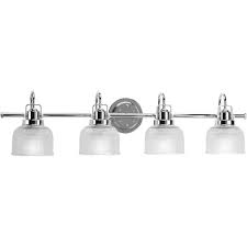 Choose clean and simple chrome vanity lights in matte or glossy finishes for an effortless transitional appeal. Progress Lighting Archie Collection 4 Light Polished Chrome Clear Double Prismatic Glass Coastal Bath Vanity Light P2997 15 The Home Depot