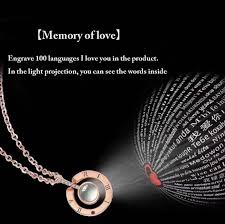 100 Languages I Love You Necklace Love Necklace Silver Pendant Necklace Friendship Necklaces