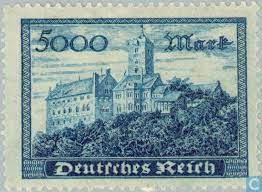 Timbres 1923 Batiments 5000 Empire Allemand Timbre Poste Timbre