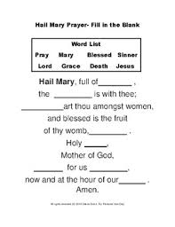 hail mary fill in the blank worksheet by shemi dixon tpt