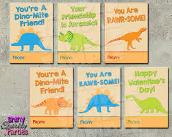 Printable dinosaur valentines hearts for small dinosaur toy or | etsy. Dinosaur Valentine Cards Printable Instant Download Forever Fab Boutique