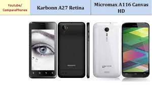 Karbonn A27 Retina to Micromax A116 ...