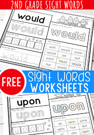 Kids love matching words worksheets. Free Printable Second Grade Sight Words Worksheets