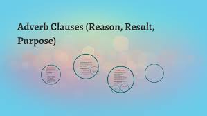 • you can paste it wherever you like to be. Adverb Clauses Reason Result Purpose By Ali Abraham