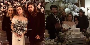 Miley Cyrus And Liam Hemsworth S Wedding Details Decor Cake And Bride S Dress miley cyrus and liam hemsworth s