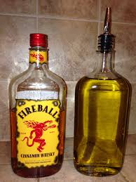 Recycled Fireball Cinnamon Whiskey Bottle Why Not Use For Olive Oil Olive Oil Bottles Cinnamon Whiskey Bottle