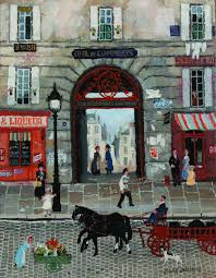 Cour Du Commerce Saint Andre Acrylic On Board 13 75 In X 10 5 In Painting Art Gallery Art