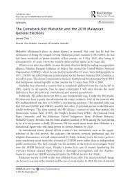 5 teras utama 10 janji 100 hari 60 janji 5 tahun 5 iltizam khusus buku f buku membina negara, harapan memenuhi harapan 5 teras utama pakatan harapan meringankan bebanan kehidupan rakyat mereformasi institusi pentadbiran dan politik merancak pertumbuhan ekonomi yang adil dan saksama mengembalikan. Pdf The Comeback Kid Mahathir And The 2018 Malaysian General Elections