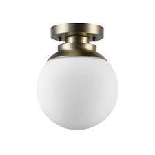 Globe Electric Portland 1 Light Brass Flush Mount 65792 The Home Depot In 2020 Globe Electric Flush Mount Ceiling Lights Semi Flush Mount Lighting