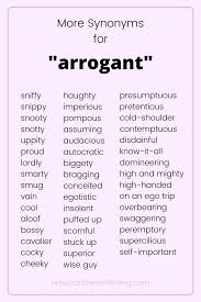 More Synonyms For Arrogant Writing Tips In 2020 Writing Words Learn English Words Descriptive Writing