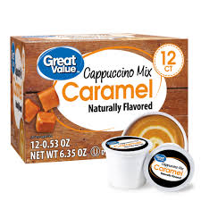 Add these easy salted caramel coffee floats to your next date night. Great Value Caramel Cappuccino Mix Coffee Pods 12 Count Walmart Com Walmart Com