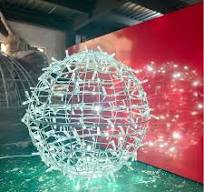 Foldable 3D LED Outdoor Waterproof Metal Frame Christmas Ball String Light for Street Park Holiday Decorative Display