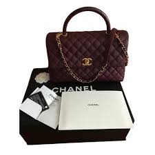 Chanel mini coco handle bag. Chanel Chanel Coco Handle Medium Bag Burgundy Caviar Lizard Gold New Handbags Exotic Leather Dark Red Ref 58069 Joli Closet
