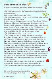 Das Beerenfest Im Wald Elkes Kindergeschichten Geschichten Fur Kinder Kindergeschichten Kurzgeschichten Kinder