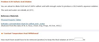 Solved Problem 8 99 Sulfuric Acid Dilution You Are About