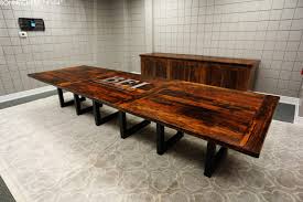 For example, you can get the chair rail to be suitable for art decor style, victorian theme, or natural rustic design. 14 Boardroom Table Made From Reclaimed Hemlock For Renfrew Company Blog