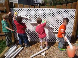 Water Wall Pvc Pipes And Elastic Loops Outside Pinterest Water Walls Outdoor Playground Natural Playground