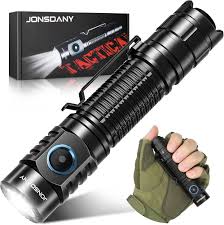 JONSDANY Uppladdningsbar LED-ficklampa 1200 Lumen - Taktisk och Mångsidig