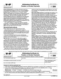 So those who will submit a paper form can use the irs version. 2020 Form Irs W 4p Fill Online Printable Fillable Blank Pdffiller