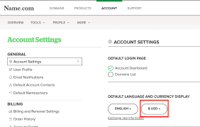 Changing Currency And Viewing Exchange Rates Name Com
