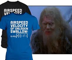 What Is The Airspeed Velocity Of An Unladen Swallow European Or African Swallow I Love Monty Python Geek Fashion Mens Tops Unladen Swallow