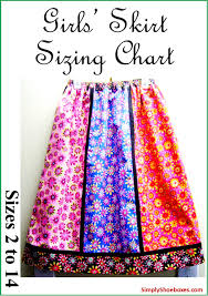 Simply Shoeboxes Girls Skirt Sizing Chart Sizes 2 To 14