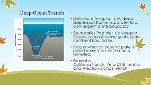 Oceanic trenches typically extend 3 to 4 km (1.9 to 2.5 mi) below the level of the surrounding oceanic floor. Finding Information To Complete The Worksheets Ppt Download
