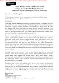Zat aditif pewarna makanan lkpd uji zat pewarna makanan. Pdf Kajian Biologis Potensi Pigmen Tumbuhan Sebagai Bahan Pewarna Alami Makanan