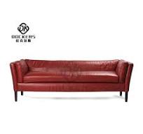 Sofa Ruang Tamu Kasual Modern Gaya Antik Kulit Kayu Padat Italia