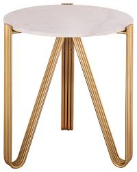 Shop marble end tables at luxedecor.com. White Marble End Table Round Gold Side Table Modern Glam Regency Accent Table Contemporary Side Tables And End Tables By Mod Space Furniture Houzz