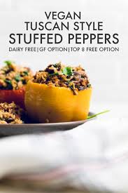 Tuscan Style Vegan Stuffed Peppers Make It Dairy Free