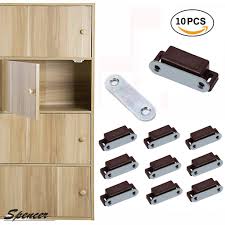 Door chains & guards door/wall protectors door latches door hinges. Spencer Pack Of 10 Magnetic Cabinet Door Latch Heavy Duty Furniture Door Catches Closures For Kitchen Cupboard Stop Self Aligning Magnet Latch Brown Walmart Com Walmart Com