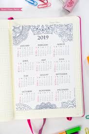 2019 Yearly Calendar Printable Mandala Bullet Journal Etsy Start The Year Organized By Using This Fun M Calendar Printables Bullet Journal Yearly Calendar