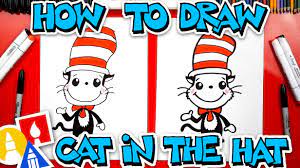 How To Draw The Cat In The Hat Easy Cartoon Version Art For Kids Hub Art For Kids Hub Art For Kids Simple Cartoon