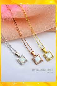 14k Gold Square Opal Pendant Dainty Opal Necklace Gold Opal Etsy Dainty Opal Necklace Gold Chain With Pendant Bridesmaid Necklace Gift