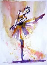 Original Watercolor Painting Colorful Ballerina Dancer Wall Etsy Watercolor Paintings For Beginners Art Painting