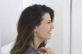 Lydia Diamond Look Silver Hoop.