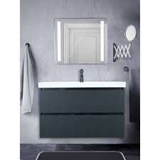 40 inch bathroom vanity traditional antique distressed white including mirror (40w x 22d x 37h) s7640c regular price: Giallo Rosso Brasil 40 Inch Modern Bathroom Vanity With Single Sink And Led Mirror Charcoal Gray Overstock 34022745