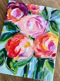 Expressive Flower Paintings On Canvas By Artist Elle Byers Learn How To Paint Flowers With Ac Abstract Flower Painting Flower Painting Flower Painting Canvas