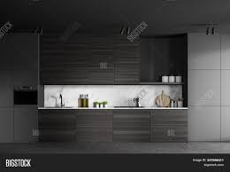 Modern gray kitchen steel cupboards loft kitchen interior soft colour kitchen white coffee cups shelf vintage kitchen cabinets grey cabinets shelf in the kitchen furninure icons. Gray Wooden Kitchen Image Photo Free Trial Bigstock